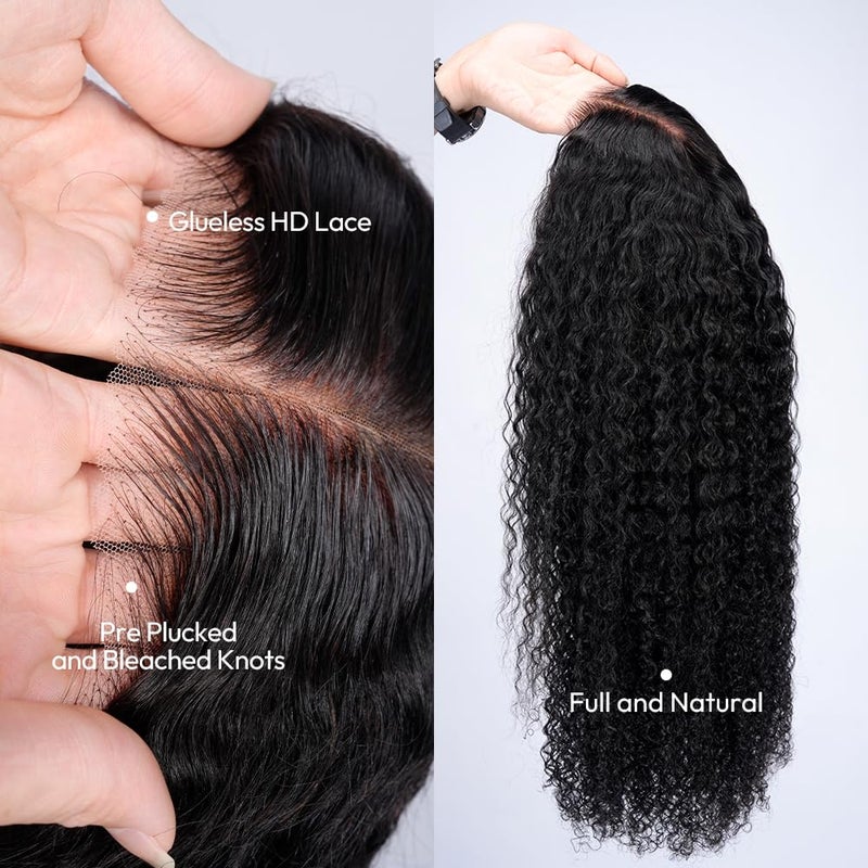 سوبر نوفا باروكة شعر بشري مجعد من سوبرنوفا، مقاس 13x6، جاهزة للارتداء، بدون غراء، باروكة أمامية من الدانتيل عالي الكثافة، طول 14 بوصة، كثافة 180، شعر بشري بكر، منتوف مسبقًا، مقصوص مسبقًا، عقد مبيضة للنساء - Image 3